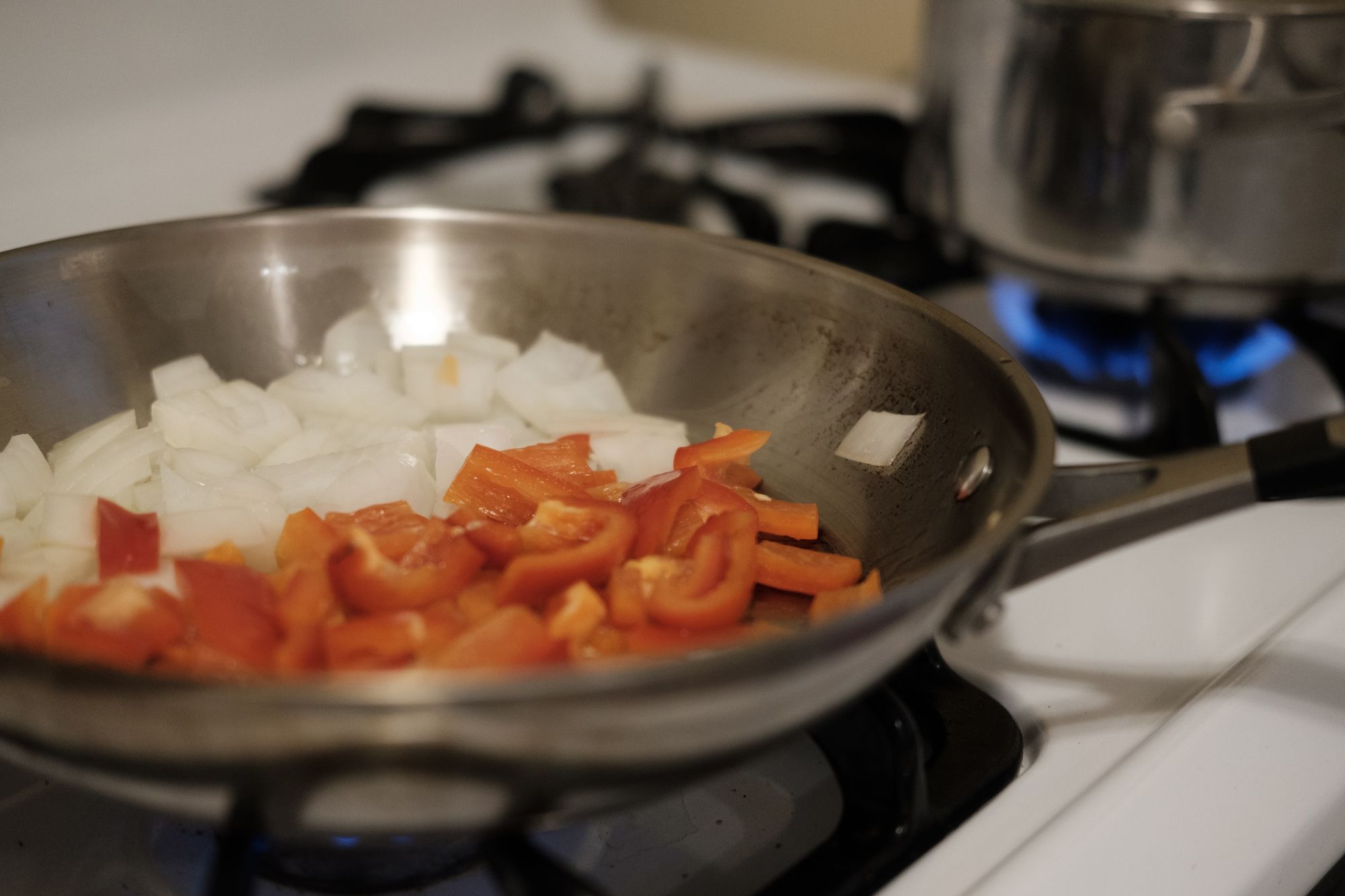 Onions and red peppers