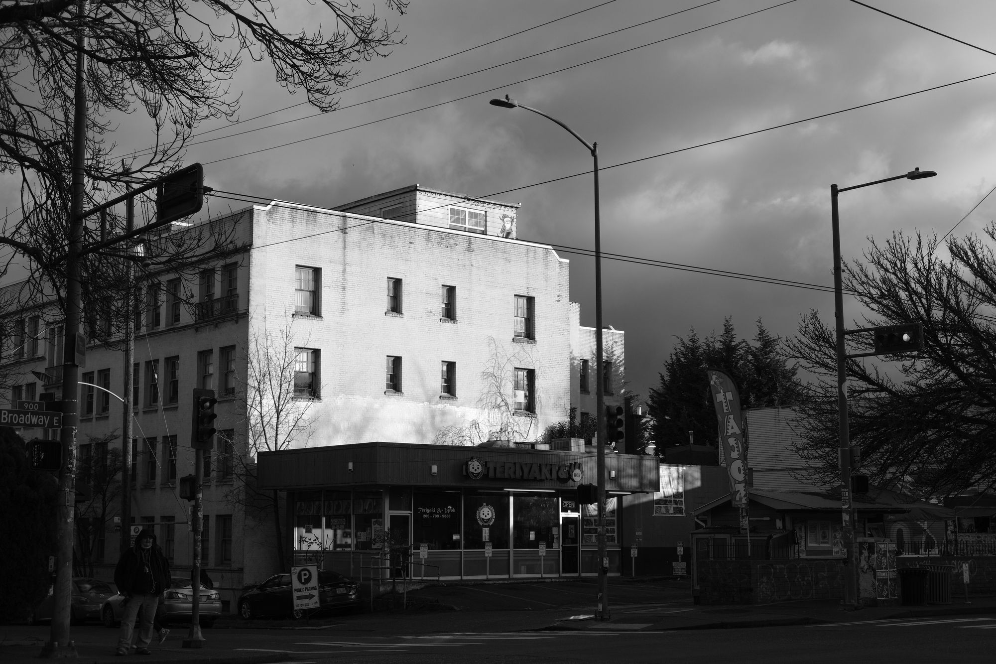 Golden Hour Light Building Capitol Hill Seattle