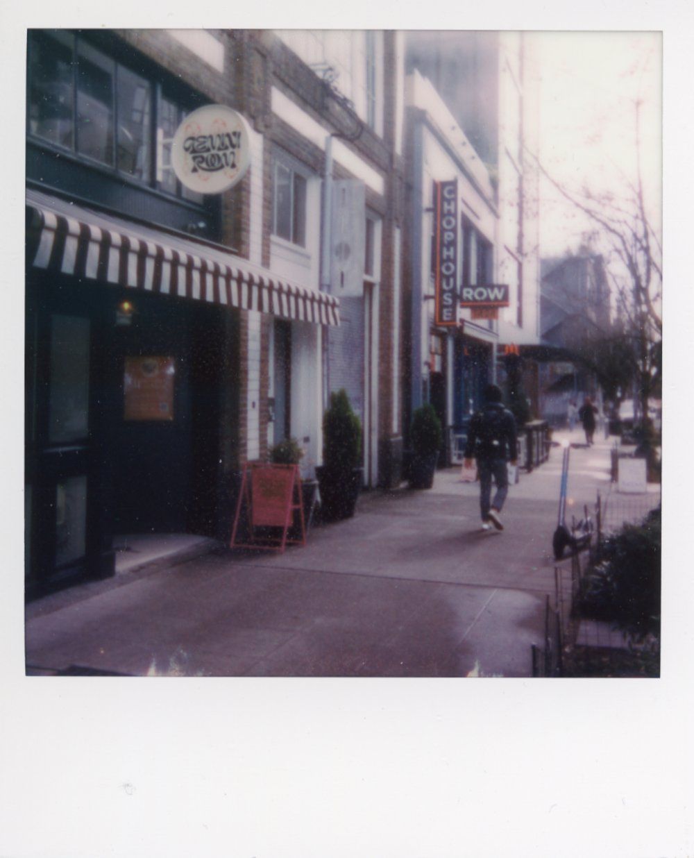 A polaroid photo outside of Capitol Hill's Chophouse Row, Seattle, February 2023.